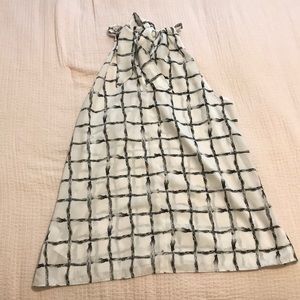 Black and white high-necked tank top